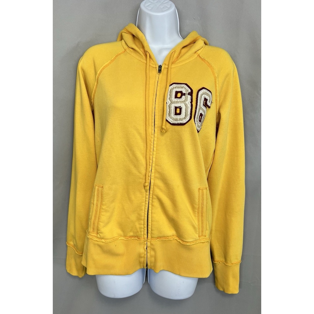 Vintage Victoria's Secret Pink  Jacket Hood Full Zip Yellow Sz Large Y2K‎